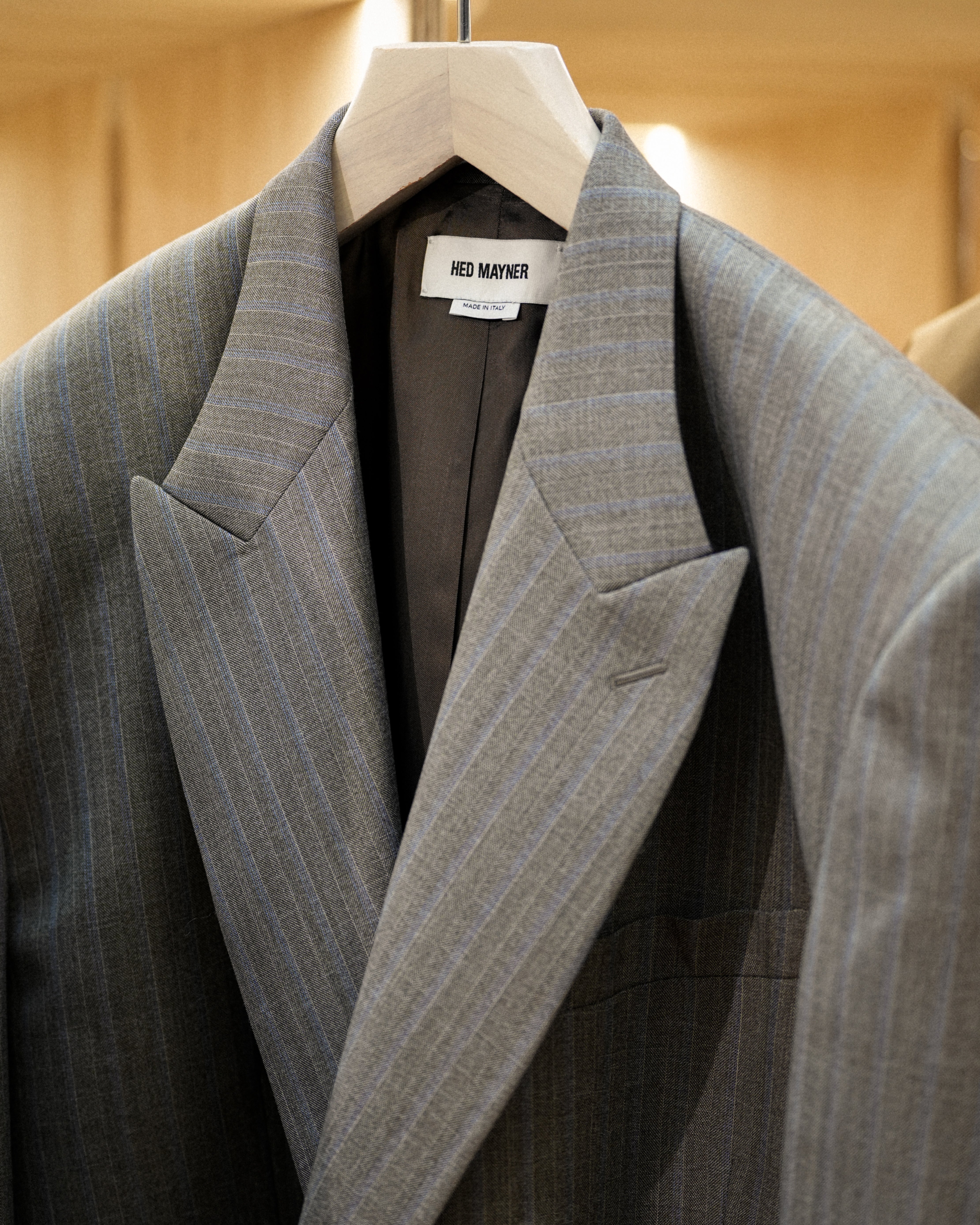 BROWN-BLUE FRESH WOOL BLAZER JACKET