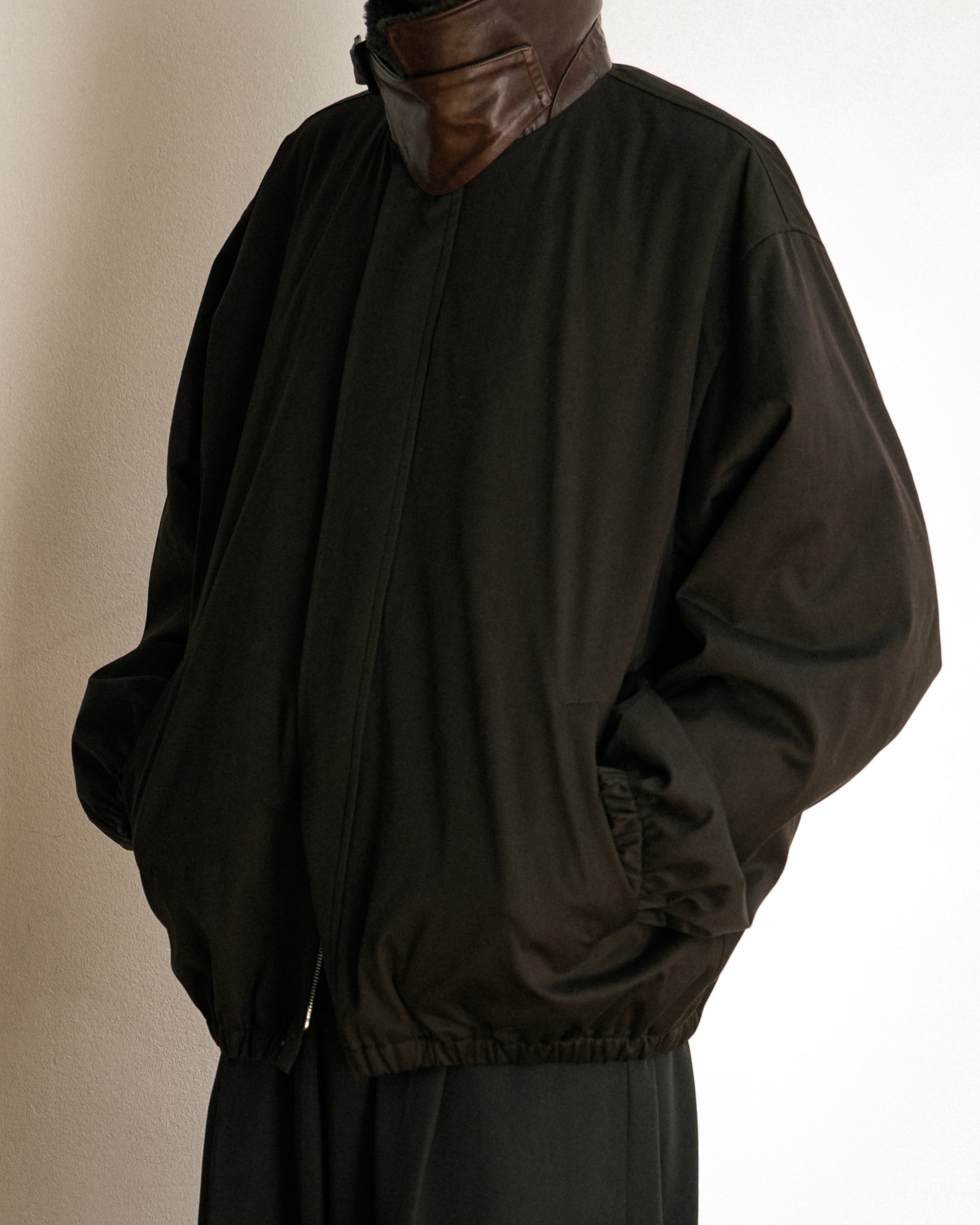 DARK BROWN MOUTON COLLAR PADDED JACKET