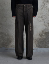 Load image into Gallery viewer, BROWN DYED DENIM OCTET 2D CARGO TROUSERS
