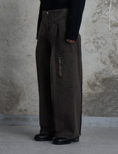 Load image into Gallery viewer, BROWN DYED DENIM OCTET 2D CARGO TROUSERS
