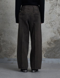 BROWN DYED DENIM OCTET 2D CARGO TROUSERS