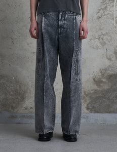 GREY DYED DENIM OCTET 2D CARGO TROUSERS