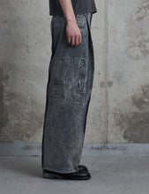 Load image into Gallery viewer, GREY DYED DENIM OCTET 2D CARGO TROUSERS
