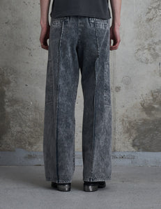 GREY DYED DENIM OCTET 2D CARGO TROUSERS