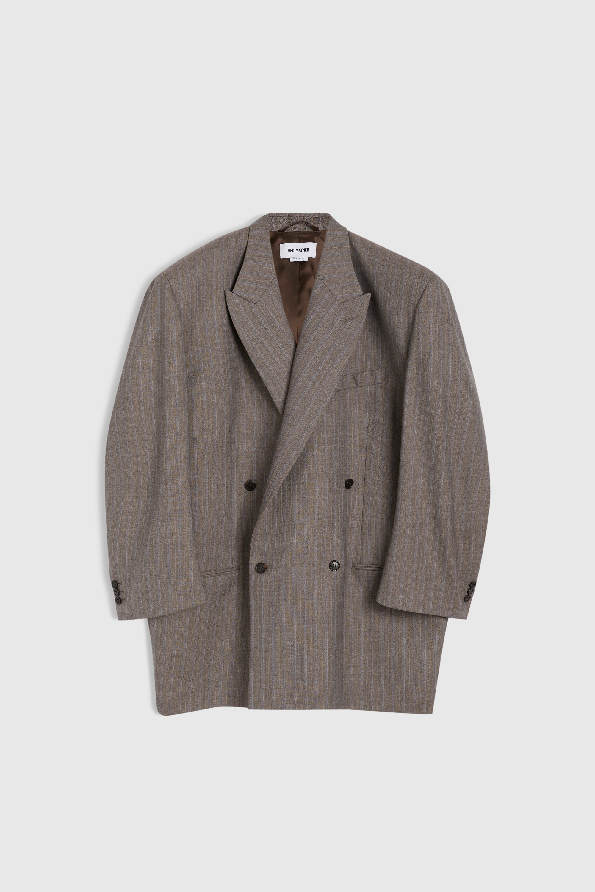 HED MAYNER BROWN-BLUE FRESH WOOL BLAZER JACKET