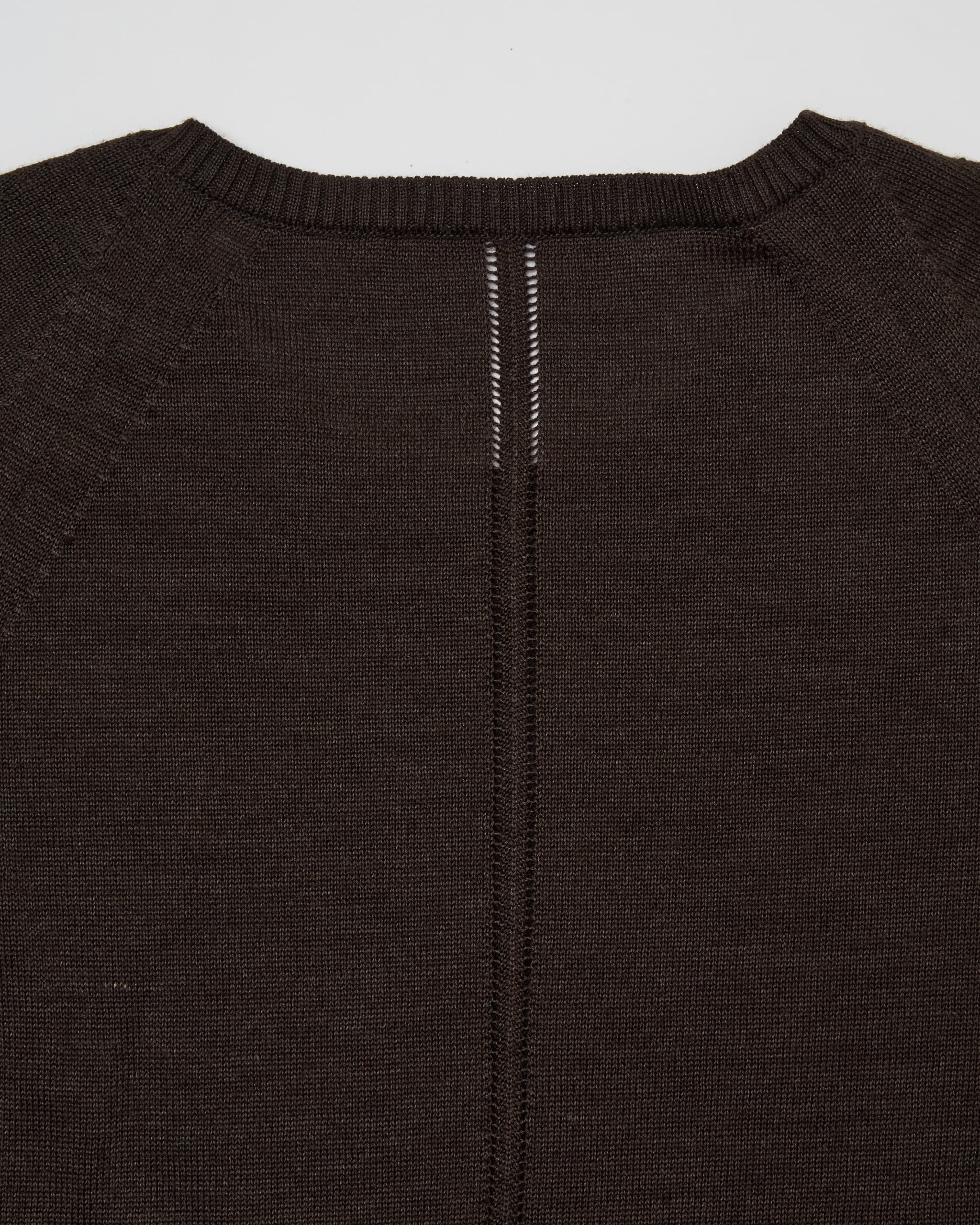 GREEN BROWN EMBROIDERED KNIT PULLOVER