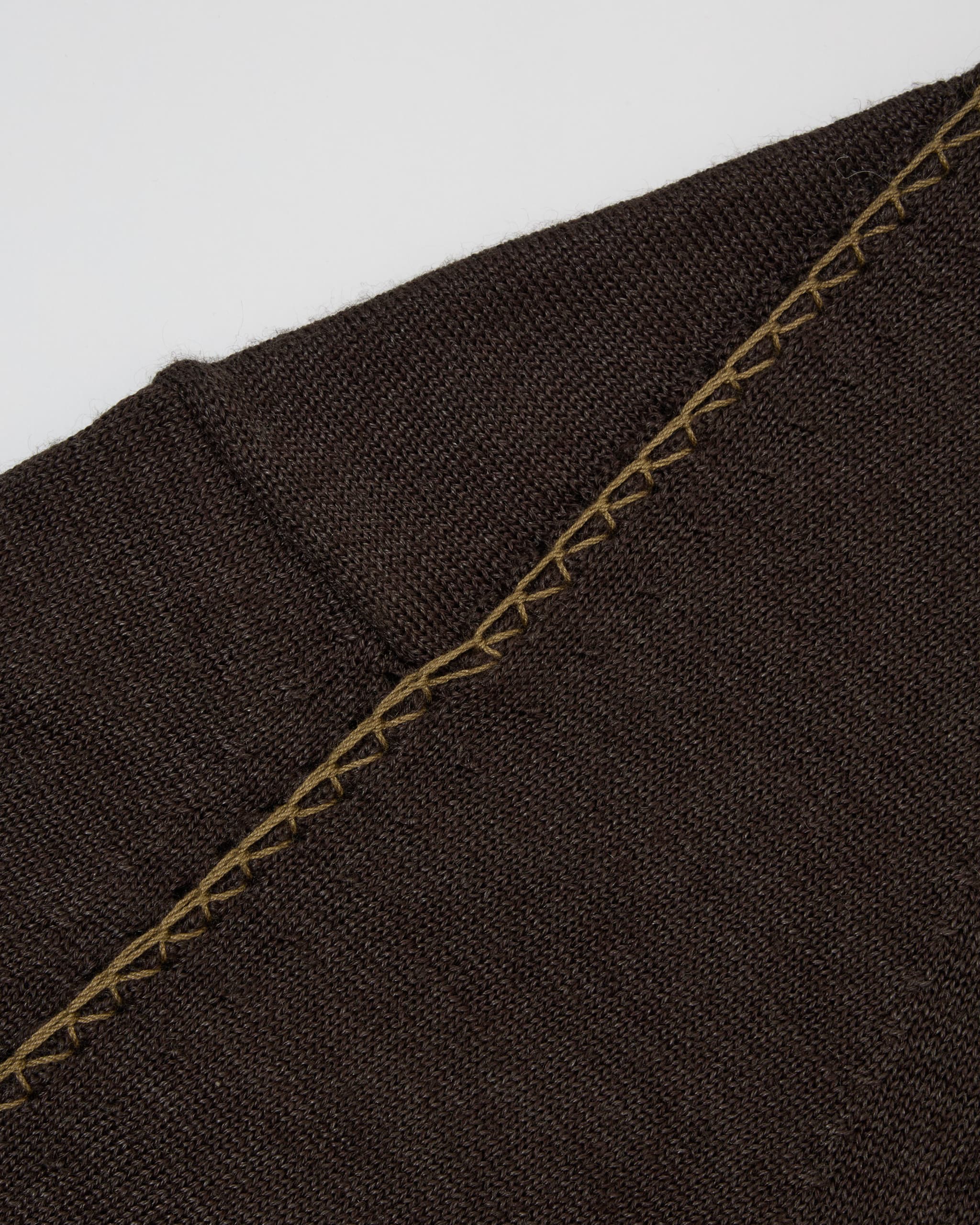 GREEN BROWN EMBROIDERED KNIT PULLOVER