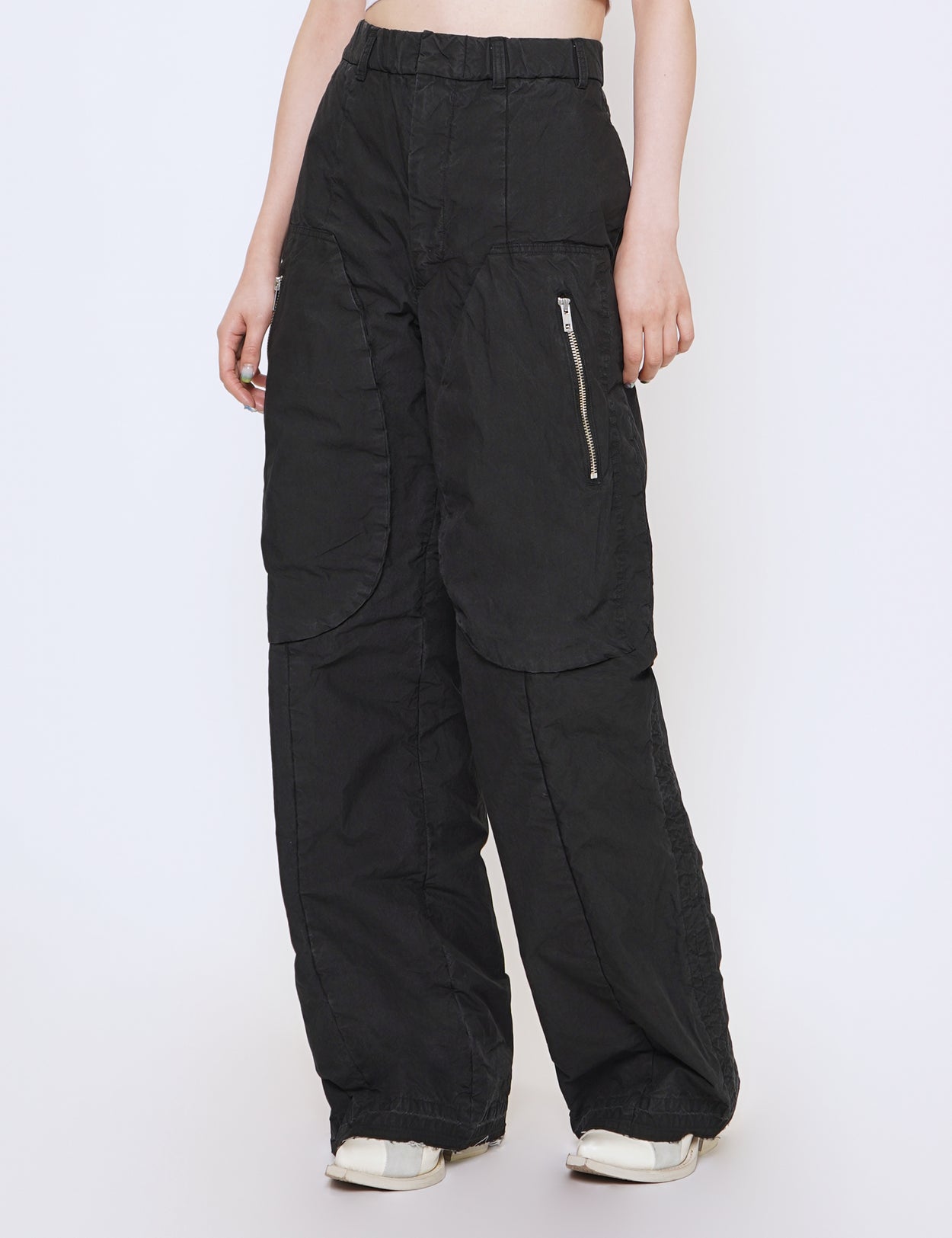 BLACK TYPE 69 COTTON NYLON TYPEWRITER PANTS