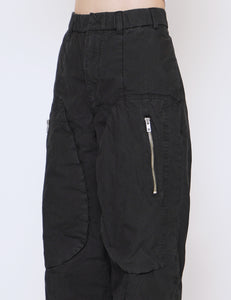 BLACK TYPE 69 COTTON NYLON TYPEWRITER PANTS