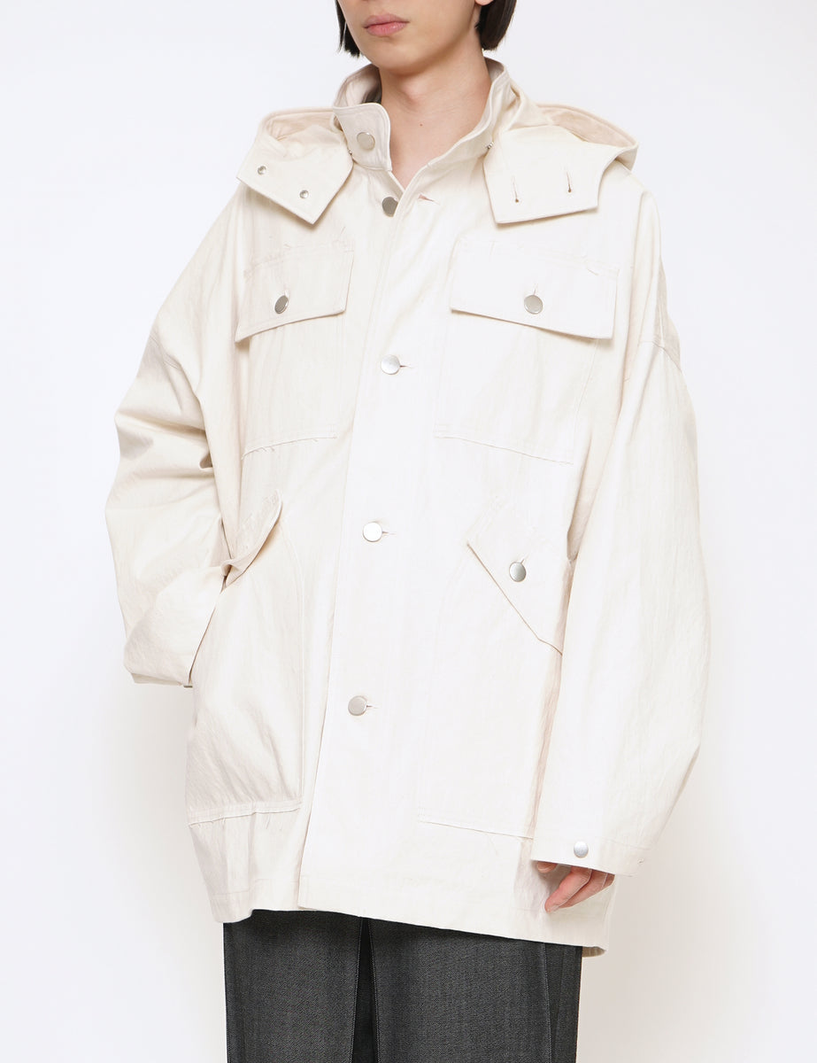 ISSUETHINGS NATURAL WHITE TYPE 45 COTTON JACKET – GRAPH LAYER