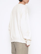 Load image into Gallery viewer, NATURAL WHITE TYPE 49 RIPPED ZIPPER COTTON KNIT
