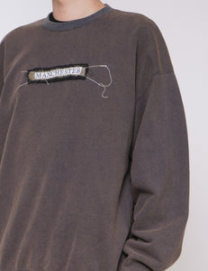 NAVY BLUE TYPE 72 EMBROIDERED LONG SLEEVE SWEAT