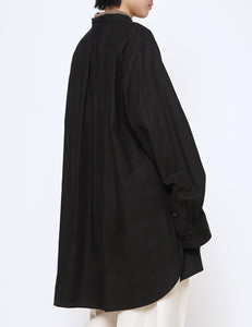 BLACK PULL OVER GATHER SHIRT