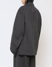 Load image into Gallery viewer, BLUE GREY LEATHER TAB WORK JACKET
