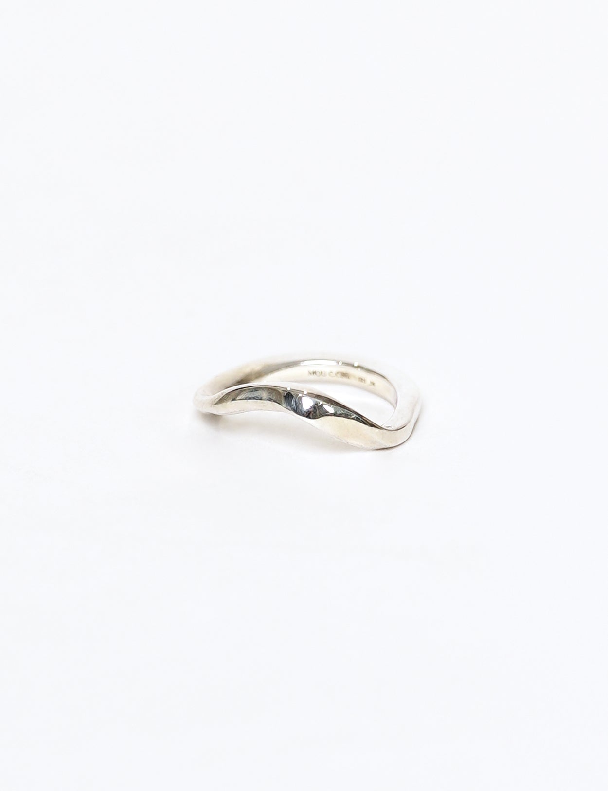 SILVER HAMMER-CRAFTED SQUARE TUBE RING A