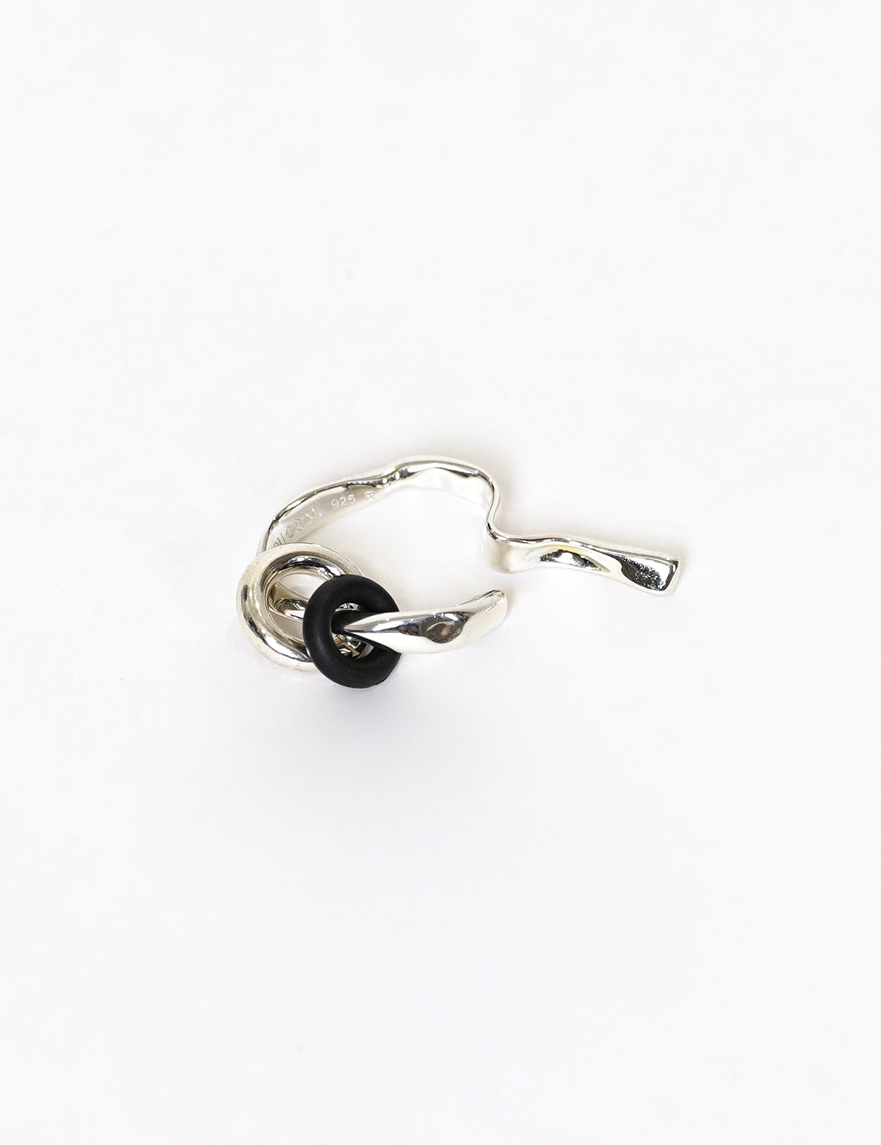 SILVER EAR CUFF WITH REMOVABLE RINGS (RIGHT EAR)