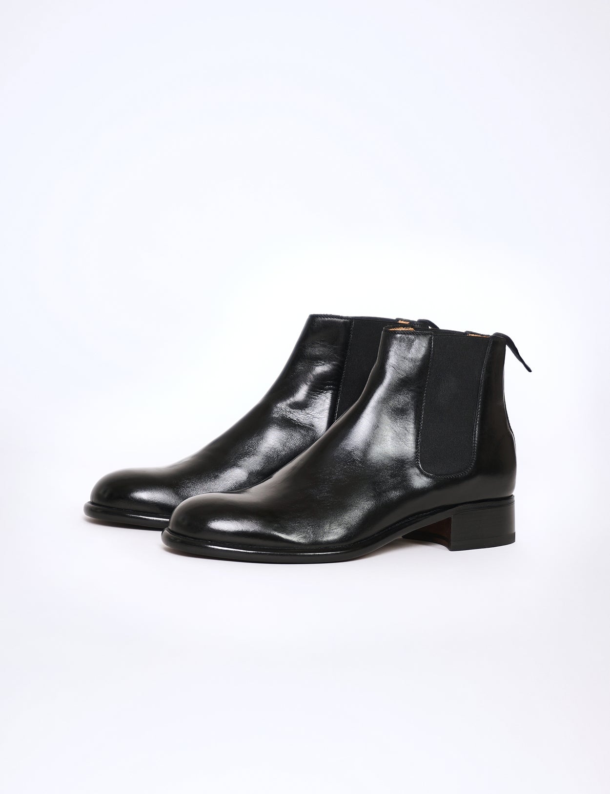 BLACK CROMO CALF LEATHER CHELSEA BOOTS