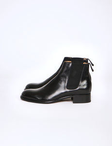 BLACK CROMO CALF LEATHER CHELSEA BOOTS