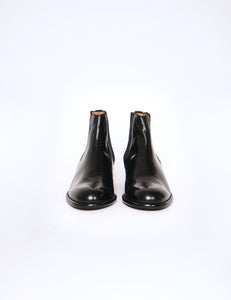 BLACK CROMO CALF LEATHER CHELSEA BOOTS