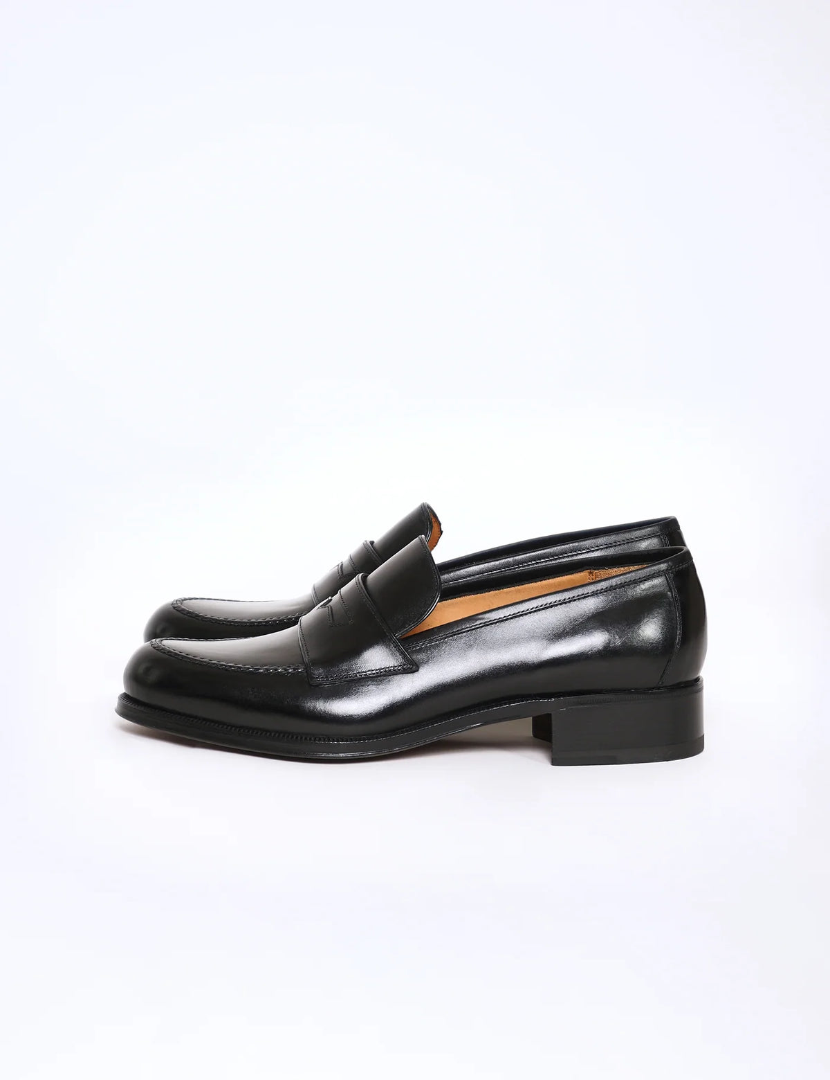 BLACK CROMO LEATHER PENNY LOAFER - Y24515