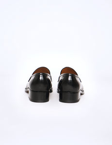 BLACK CROMO CALF LEATHER PENNY LOAFER