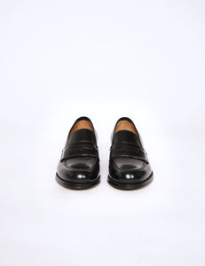 BLACK CROMO CALF LEATHER PENNY LOAFER