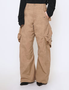 BEIGE 3D TWISTED CARGO PANTS