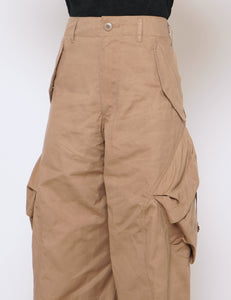 BEIGE 3D TWISTED CARGO PANTS