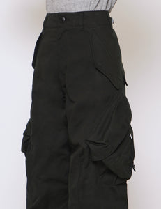 BLACK 3D TWISTED CARGO PANTS