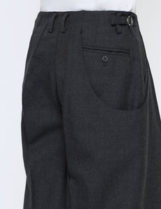 CHARCOAL S-CURVED WIDE LEG UTILITY TROUSERS