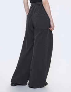 DARK BROWN 3D TWISTED LOUNGE WIDE PANTS