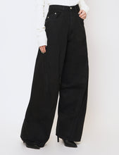 Load image into Gallery viewer, FADED BLACK 3D TWISTED WIDE LEG JEANS
