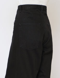 FADED BLACK 3D TWISTED WIDE LEG JEANS