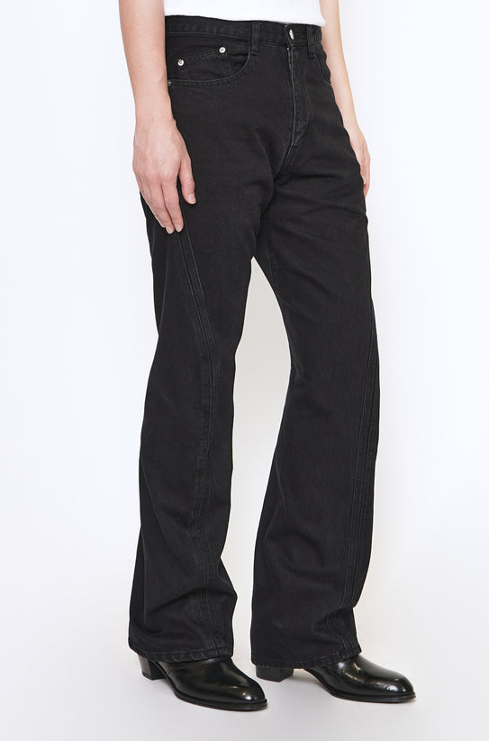 NVRFRGT FADED BLACK 3D TWISTED WIDE LEG JEANS – GRAPH LAYER