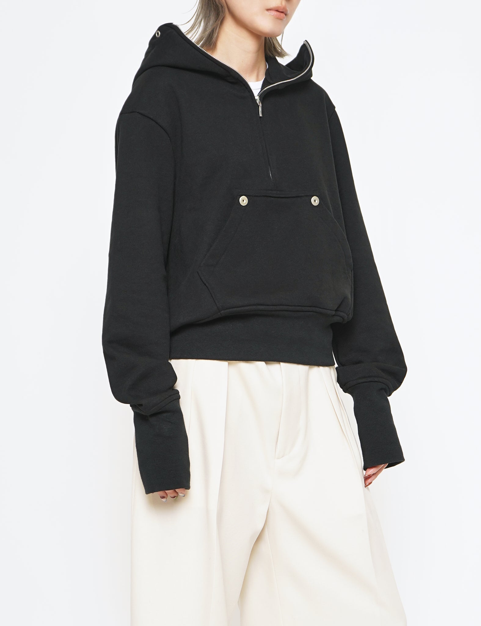 OMAR AFRIDI BLACK HALF ZIP HOODIE – GRAPH LAYER