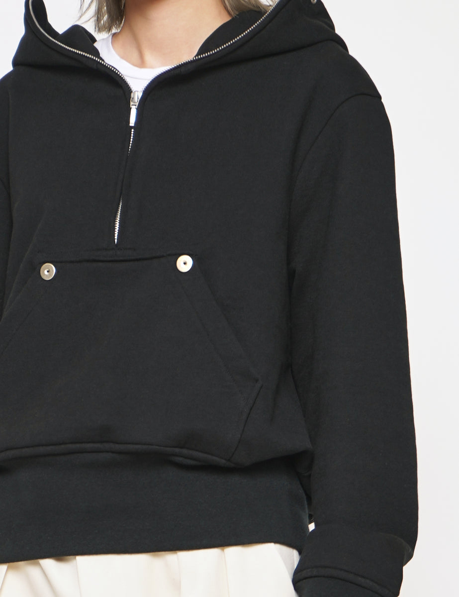 23AW Omar Afridi HALF ZIP HOODIE BLACK-