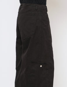 BLACK PURE DYED COTTON PANELLED BONTAN TROUSERS