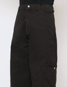 BLACK PURE DYED COTTON PANELLED BONTAN TROUSERS