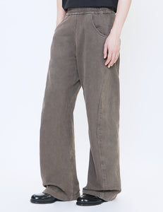 SHABBY BROWN DYED JERSEY TWISTED LOUNGE PANTS