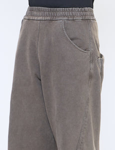 SHABBY BROWN DYED JERSEY TWISTED LOUNGE PANTS