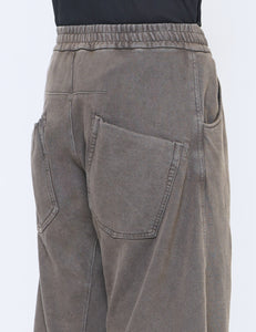 SHABBY BROWN DYED JERSEY TWISTED LOUNGE PANTS