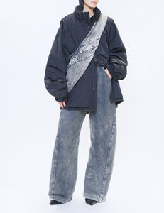 SHABBY GREY DYED JERSEY TWISTED LOUNGE PANTS