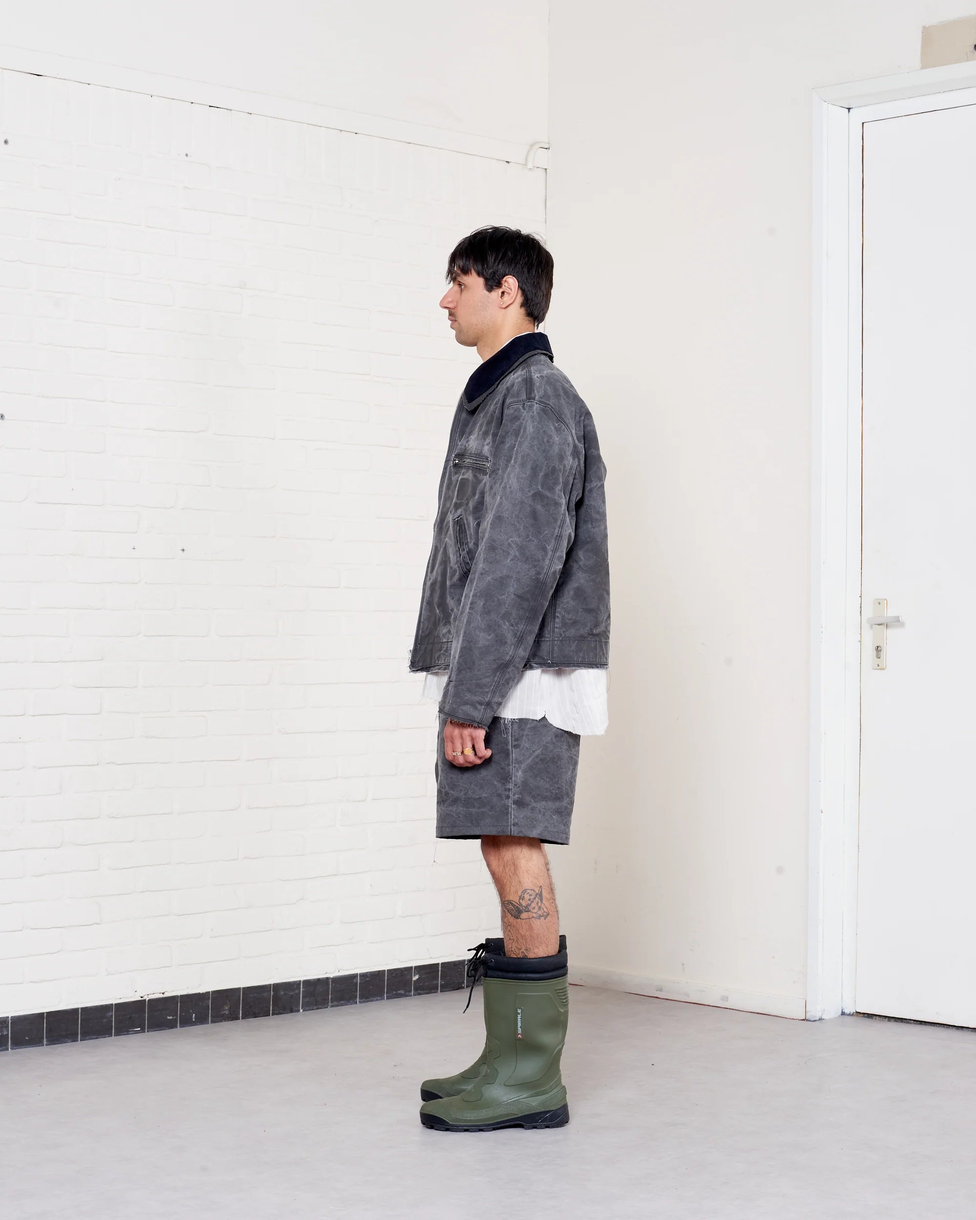 BLACK VINTAGE WASH WORKER JACKET