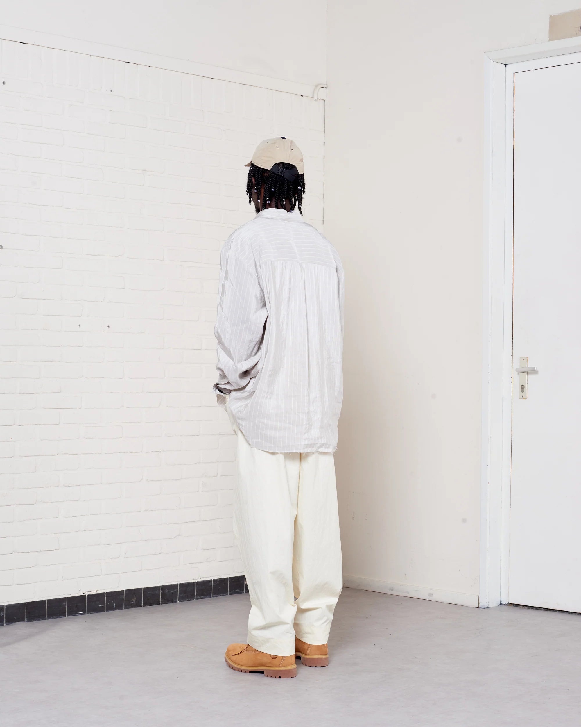 GREY/WHITE STRIPE BIG SHIRT VELCRO