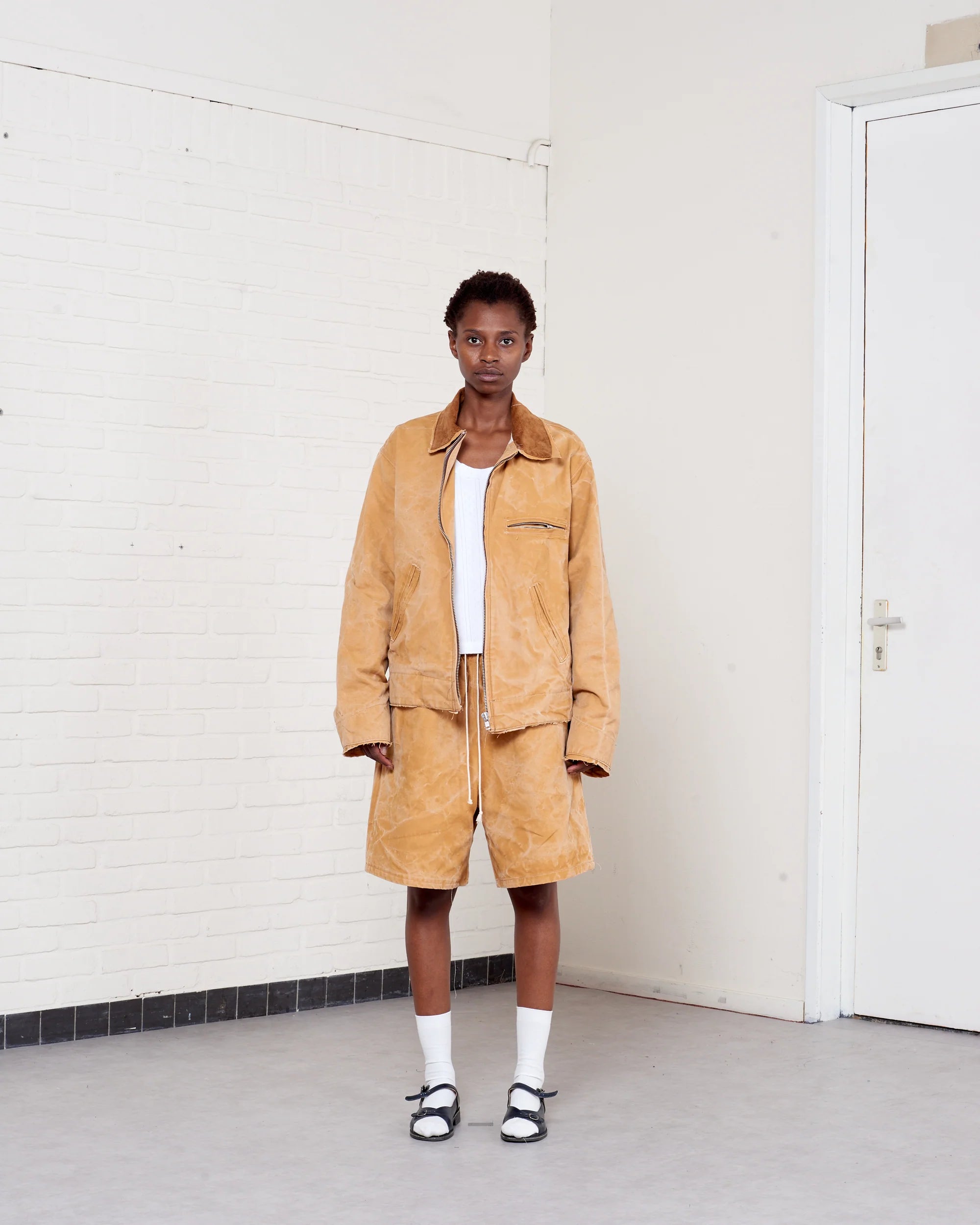 SAND VINTAGE WASH WORKER JACKET