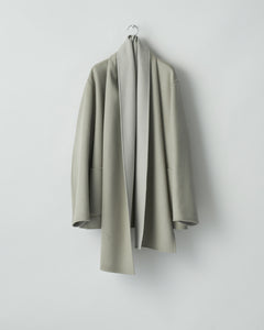 TAUPE GREY WOOL CASHMERE BEAVER REVERSIBLE STOLE JACKET