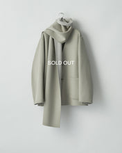 Load image into Gallery viewer, TAUPE GREY WOOL CASHMERE BEAVER REVERSIBLE STOLE JACKET
