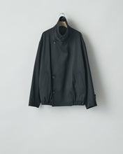 Load image into Gallery viewer, BLACK W/SI SATIN OVERSIZED DOUBLE BREAST BLOUSON
