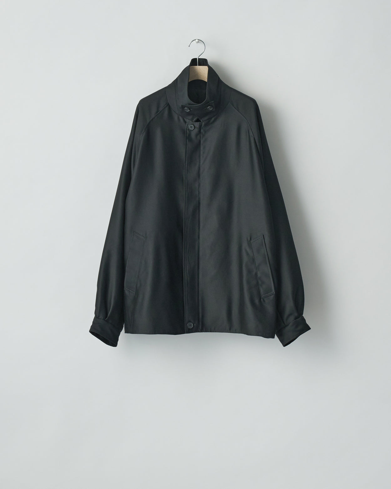 BLACK W/R/SI OVERSIZED HARRINGTON JACKET