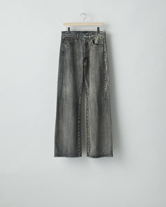 BLACK DEFORMED FLARE VINTAGE DENIM JEANS